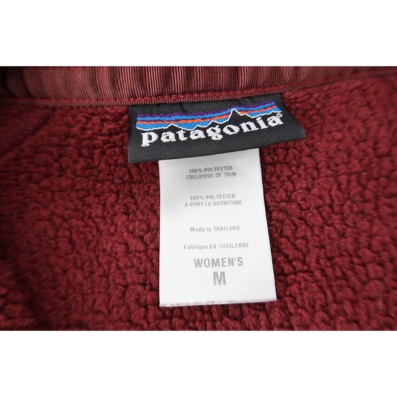 Patagonia Womens Medium Fleece Better Sweater Burgundy 1/4 Zip Pull Over Jacket - Picture 4 of 6